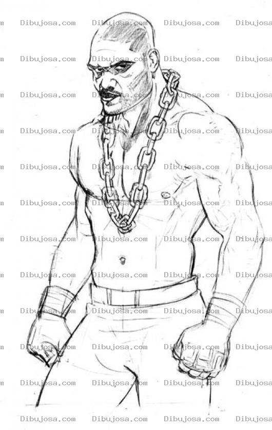 Dibujo para colorear Dibujo De Quinton Rampage Jackson Luchador De Mma Para Pintar Y Colorear