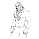 Dibujo para colorear Dibujo De Quinton Rampage Jackson Luchador De Mma Para Pintar Y Colorear