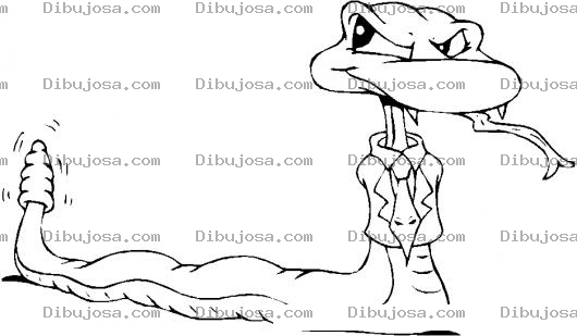 Dibujo para colorear Colorear Culebra Con Saco Y Corbata