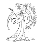 Dibujo para colorear Dibujo Del Mago Merlin Haciendo Magia Para Colorear Y Pintar