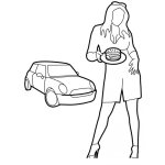 Dibujo para colorear Colorear Carro Mujer Y Comida