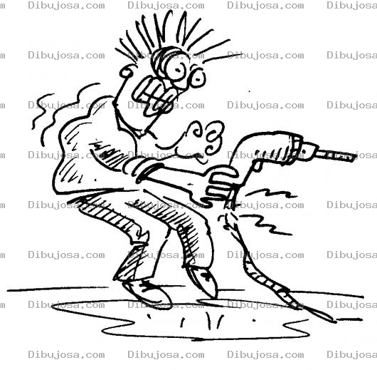 Dibujo para colorear Colorear Electrocutado Hombre Recibiendo Un Choque Electrico