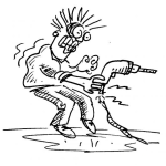 Dibujo para colorear Colorear Electrocutado Hombre Recibiendo Un Choque Electrico