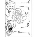 Dibujo para colorear Pintar Laberinto de Barbapapa