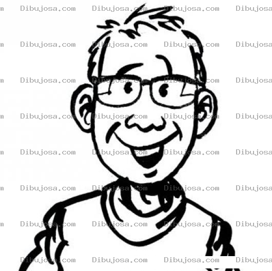 Dibujo para colorear Colorear Muchacho Con Lentes