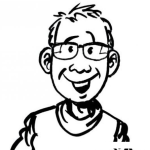 Dibujo para colorear Colorear Muchacho Con Lentes