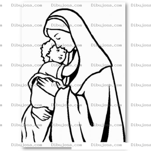 Dibujo para colorear Dibujo De Maria Y Jesus Para Pintar Y Colorear Maria Jesus