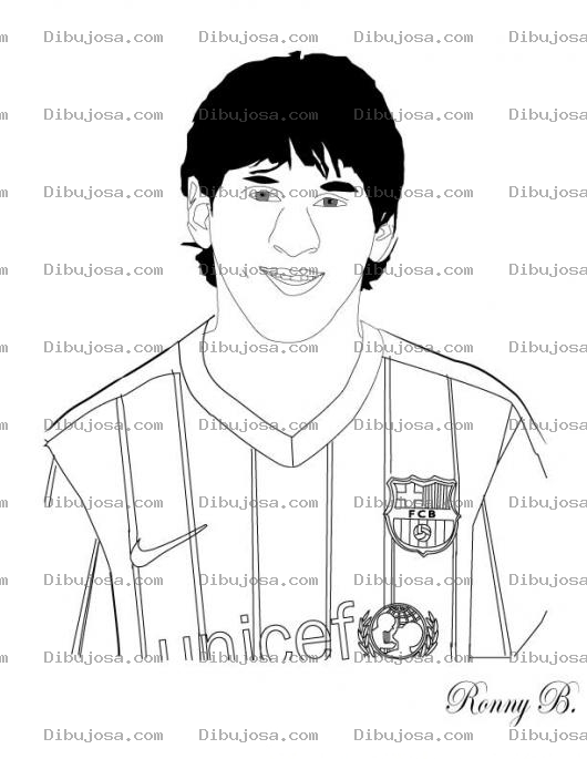 Dibujo para colorear Dibujo De Messi Para Pintar Y Colorear