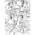 Dibujo para colorear colorear barbapapa en el bosque