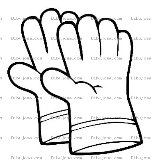 Dibujo para colorear Dibujo De Guantes De Caucho Guantes De Hule Guantes De Tela Para Pintar Y Colorear
