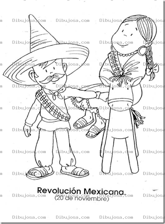 Dibujo para colorear Dibujo De Mexicanos Revolucionarios De La Revolucion Mexicana Para Colorear