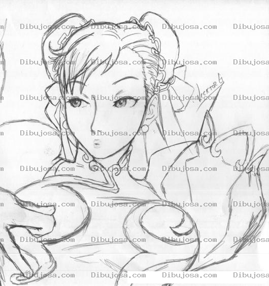 Dibujo para colorear Chunli De Stree Fhigter Para Pintar Y Colorear