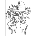 Dibujo para colorear colorear a barbapapa con el trineo de santaclaus