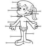 Dibujo para colorear Dibujo Para Colorear Y Escribir Las Partes Del Cuerpo De Una Nena Nariz De Nina