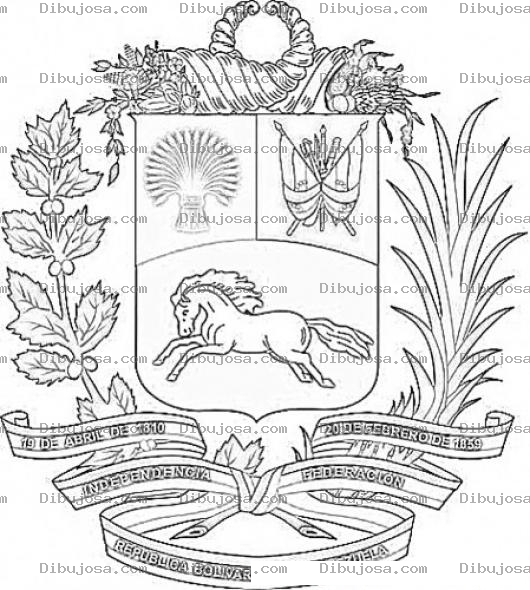 Dibujo para colorear Escudo De Venezuela Para Pintar Y Colorear El Escudo Nacional De La Republica Bolivariana De Venezuela escudo  nacional de venezuela