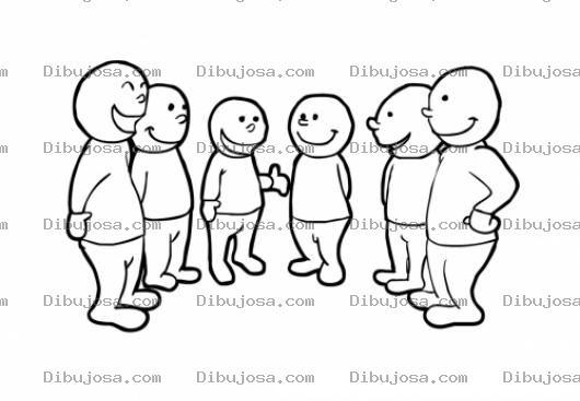 Dibujo para colorear Conversar Dibujo De Amigos Hablando Y Conversando En Una Reunion Para Pintar Y Colorear