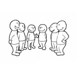 Dibujo para colorear Conversar Dibujo De Amigos Hablando Y Conversando En Una Reunion Para Pintar Y Colorear