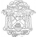 Dibujo para colorear Dibujo Del Escudo Nacional De Belize Para Colorear Escudo Belice Sub Umbra Floreo