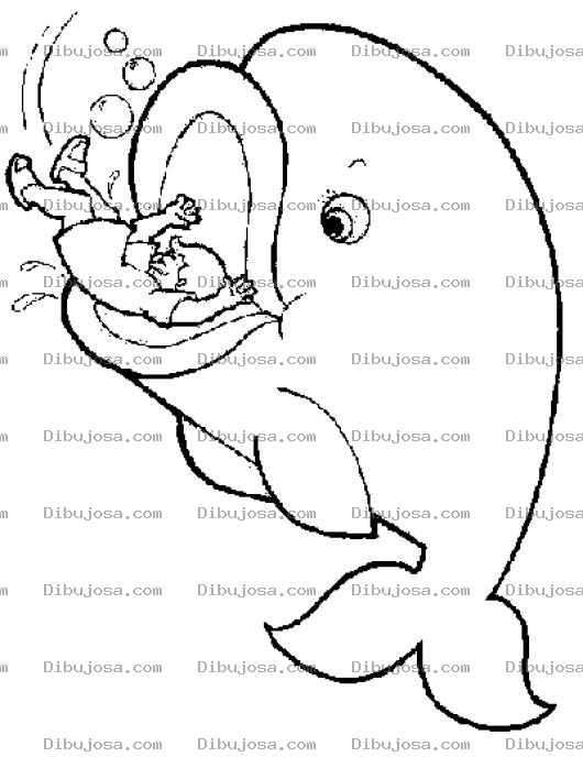 Dibujo para colorear Jonas Ballena Dibujo De Jonas Se Lo Traga La Ballena Para Colorear