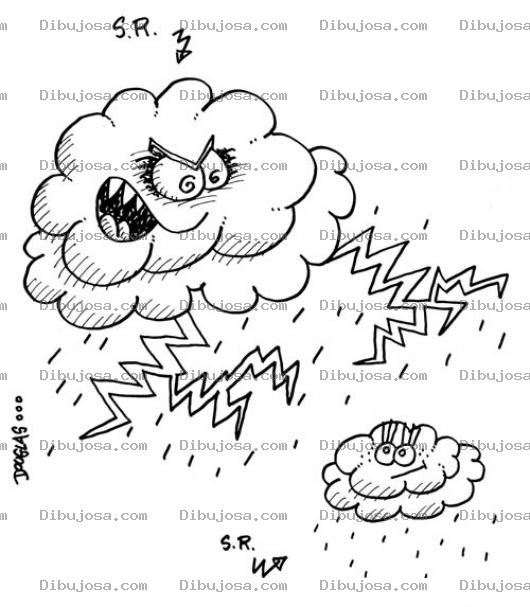 Dibujo para colorear Dibujo De Rayos Y Nubes De Tormenta Electrica Para Pintar Y Colorear