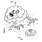 Dibujo para colorear Dibujo De Rayos Y Nubes De Tormenta Electrica Para Pintar Y Colorear