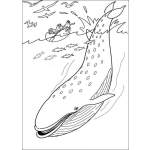 Dibujo para colorear colorear a barbapapa con una ballena