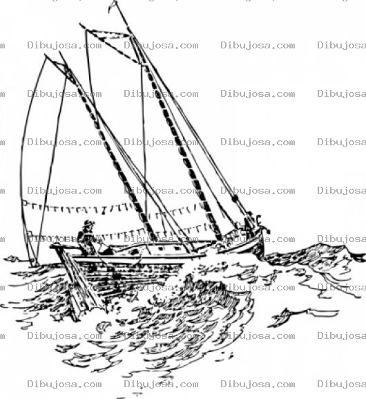 Dibujo para colorear Tormenta En El Mar Para Colorear
