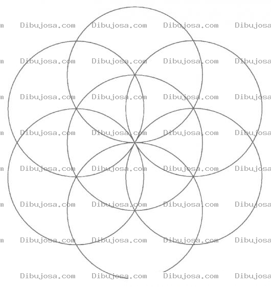 Dibujo para colorear Dibujo De La Flor De La Vida Formada Por Siete Circulos Pra Pintar Y Colorear Las 7 Circunferencias