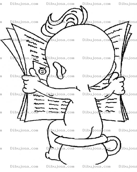 Dibujo para colorear Dibujo De Bebe Haciendo Popo En Su Bacinica Leyendo La Prensa Para Colorear Leyendo El Periodico