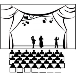 Dibujo para colorear Dibujo De Teatro Para Colorear Una Sala De Teatro Con Publico Y Una Obra De Teatro Saladeteatro Obradeteatro