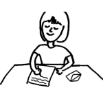 Dibujo para colorear Colorear Mujer Escribiendo Una Carta De Amor A Su Novio