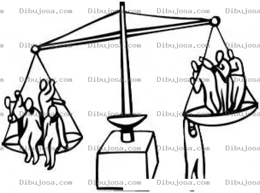 Dibujo para colorear Balanza De Ricos Y Pobres Para Pintar Y Colorear