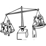 Dibujo para colorear Balanza De Ricos Y Pobres Para Pintar Y Colorear