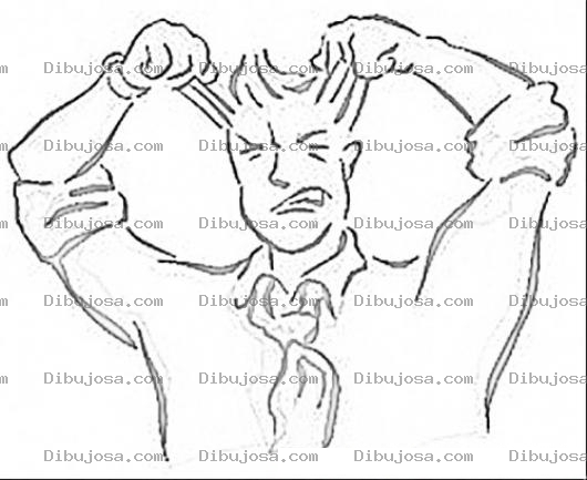 Dibujo para colorear Dibujo De Hombre Frustrado Jalandose El Pelo Y Halandose Los Pelos De La Cabeza Para Colorear