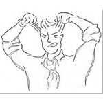 Dibujo para colorear Dibujo De Hombre Frustrado Jalandose El Pelo Y Halandose Los Pelos De La Cabeza Para Colorear