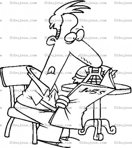 Dibujo para colorear Colorear Hombre Buscando Trabajo En Los Clasificados Del Periodico