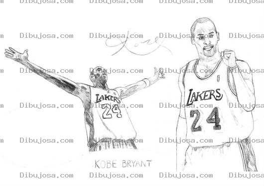 Dibujo para colorear Kobe Bryant NBA Lakers 24 Dibujo Para Colorear