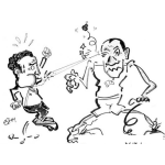 Dibujo para colorear Gorgoritazo Para Colorear Dibujo De Arbitro Pegandole Accidentalmnete Con Un Gorgorito A Un Jugador De Baloncesto