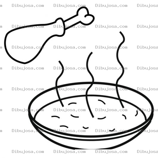 Dibujo para colorear Colorear Plato De Sopa De Pollo