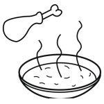 Dibujo para colorear Colorear Plato De Sopa De Pollo