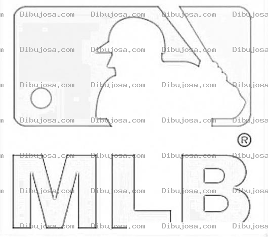 Dibujo para colorear MLB Logo Para Pintar Y Colorear La Major League Baseball