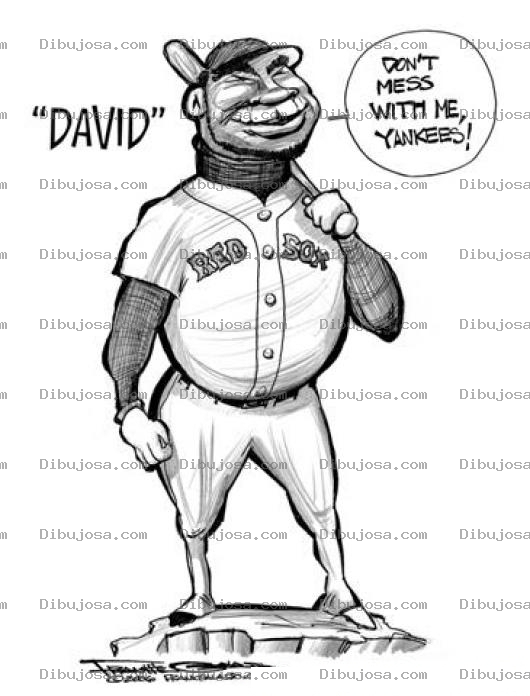 Dibujo para colorear David Ortiz De Los Red Sox En Dibujo Para Pintar Y Colorear