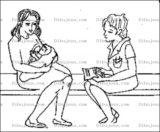 Dibujo para colorear Dibujo De Una Doctora Pediatra Para Pintar Y Colorear
