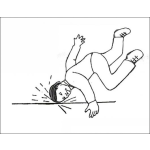 Dibujo para colorear Colorear Accidente De Una Caida De Cabeza Dibujo De Un Resbalon Con Golpe En La Cabeza