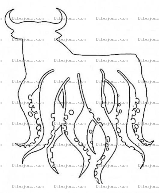 Dibujo para colorear Toro Pulpo Para Pintar Y Colorear Dibujo De Un Toropulpo Con Tentaculos De Bulloctopus