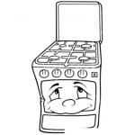 Dibujo para colorear Colorear Estufa Dibujo De Ninos Tocando La Estufa Para Colorear