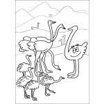 Dibujo para colorear colorear a barbapapa convertido en avestruz