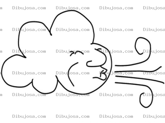 Dibujo para colorear Dibujo De Viento Colorear Nube Soplando Aire