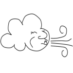 Dibujo para colorear Dibujo De Viento Colorear Nube Soplando Aire