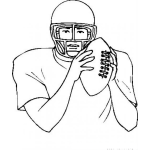 Dibujo para colorear Jugador De Futbol Americano Con Casco Y Pelota Para Pintar Y Colorear